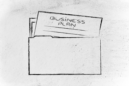 folder of important documents with business planの写真素材