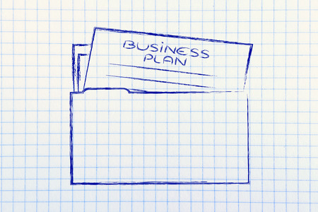 folder of important documents with business planの写真素材