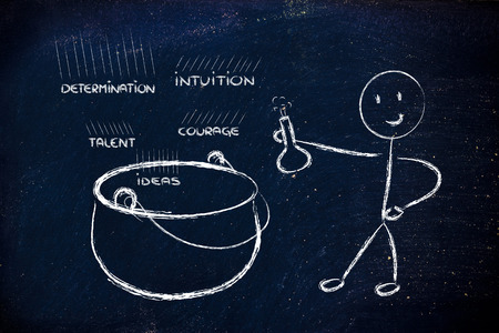 metaphor recipe of the perfect manager, ceo or entrepreneurの写真素材