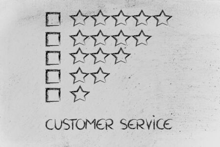 star chart to evaluate a performance, give feedbackの写真素材