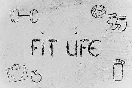 fitness equipment: live healthy and fitの写真素材