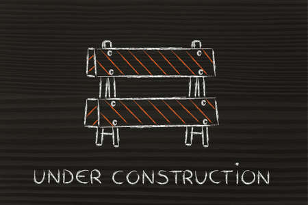 road sign with Under Construction writingの写真素材