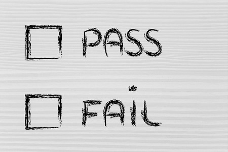 multiple choice test: pass or fail?の写真素材
