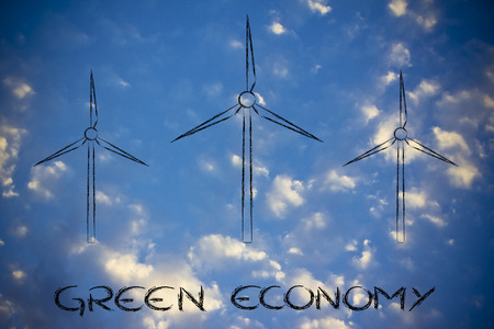reneawable energy and green economy: wind generator turbines 