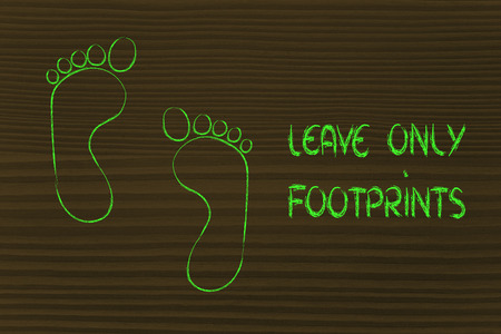 sustainability, tourism and ecology: leave only footprintsの写真素材