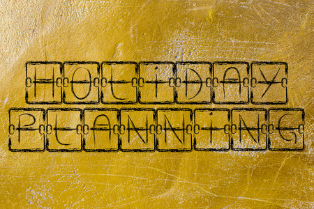 holiday planning and booking, airport ot station arrival panel designの写真素材