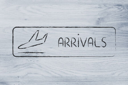 airport terminal arrivals signの写真素材