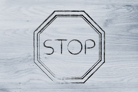 Stop sign, think before you act designの写真素材