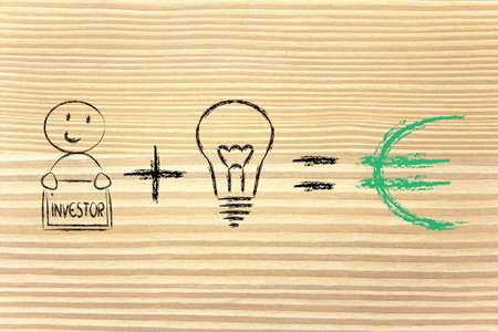 elements of business success: good investors and good ideas (euro)の写真素材