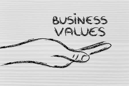 hand holding the writing business values, grab your successの写真素材