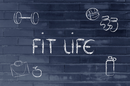 fitness equipment: live healthy and fitの写真素材