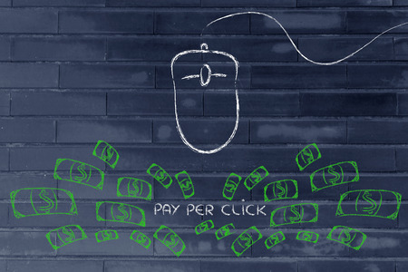 click-through rates and cost per click: a mouse as tool for earningsの写真素材