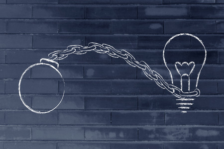 free your mind idea with chain and ball