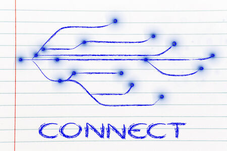 conceptual illustration of internet and connectivityの写真素材
