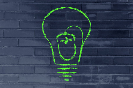 internet, ebusiness and innovation: a mouse inside lightbulbの写真素材
