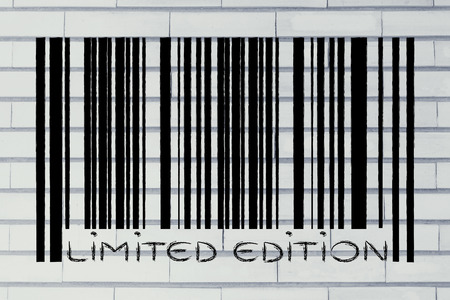 product  bar code design with limited edition offerの写真素材