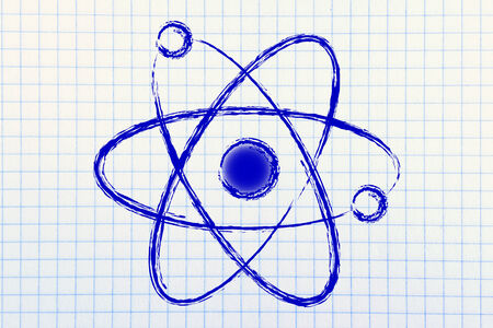 science and research: atom with orbitisの写真素材