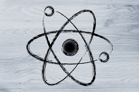 science and research: atom with orbitisの写真素材