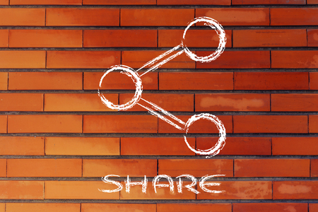 illustration of the Share symbol used in websites and social mediaの写真素材