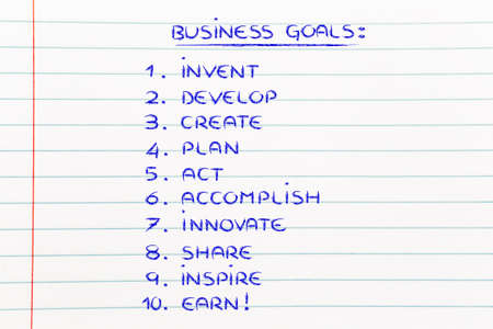 list of steps and goals for business successの写真素材