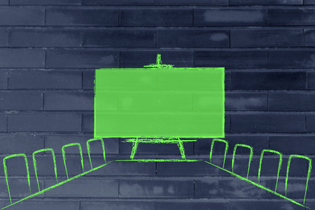 illustration of table and chairs from an office meeting room (or board room)の写真素材