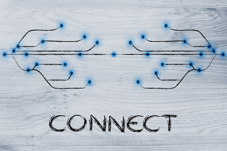 conceptual illustration of internet connectivity, optical fiberの写真素材