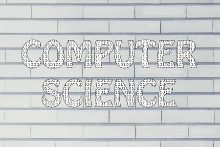 the word computer science made of binary code