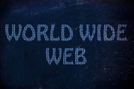 the word world wide web made of binary codeの写真素材