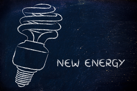 energy savings: eco-friendly spiral fluorescent lightbulbの写真素材