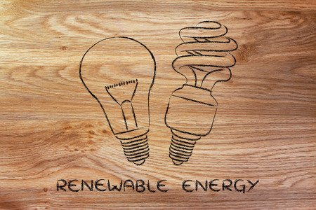 energy savings: eco-friendly spiral fluorescent lightbulbの写真素材