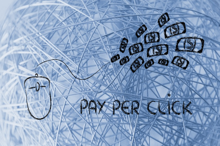 click-through rates and cost per click: a mouse as tool for earningsの写真素材
