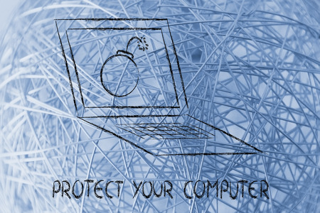 conceptual design about virus and malware threatsの写真素材