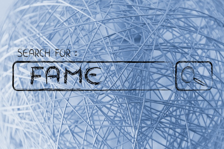seeking fame, design of internet search bar on unusual surface