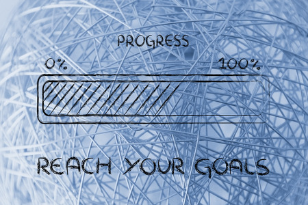 concept of reaching your goal and progressing fast, progress bar metaphor