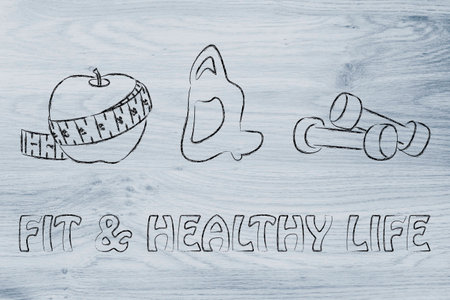 fitness lifestyle and healthy food, taking care of mind body and soulの写真素材