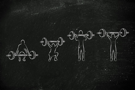 man character lifting weights, fitness lifestyle and strength trainingの写真素材