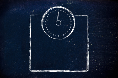 weight loss and reaching the ideal weight, scale illustrationの写真素材