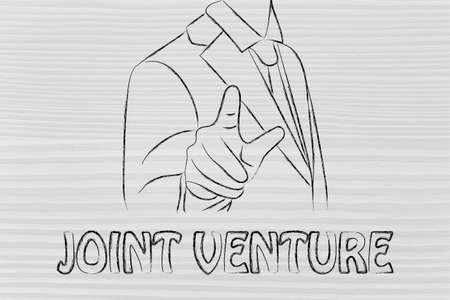 Create a join venture, business man illustrationの写真素材