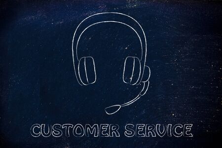 headset illustration: customer service conceptの写真素材