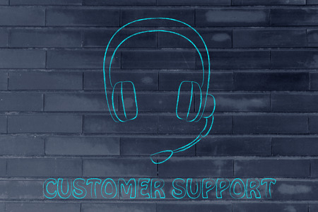 headset illustration: customer service conceptの写真素材