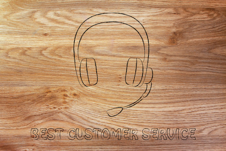 headset illustration: customer service conceptの写真素材
