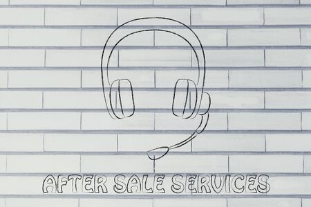 headset illustration: customer service conceptの写真素材