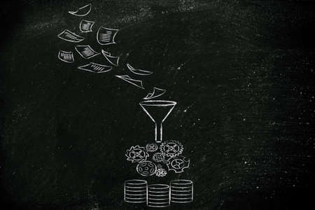 concept of big data processing and storage:documents, processing and remote storageの写真素材