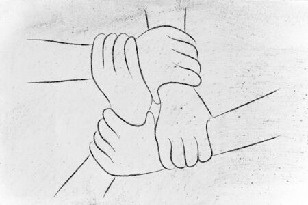 team work and workforce, hands holding each otherの写真素材