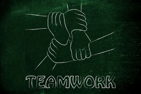 team work and workforce, hands holding each otherの写真素材