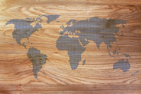 Gps geolocalisation pins creating the map of the world