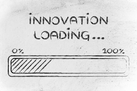 progress bar, funny design with concept of innovation loading