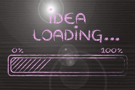 progress bar, funny design with concept of idea loading