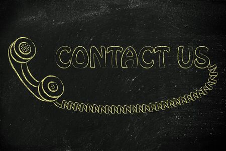 customer service and after sale support, funny phone illustrationの写真素材