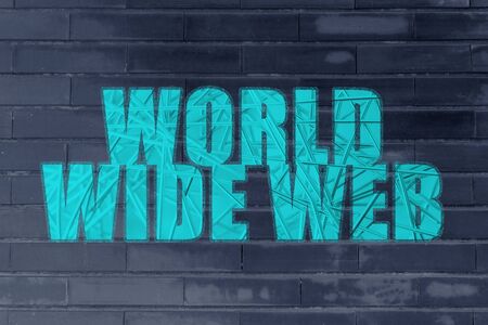 the word World Wide Web with metallic net overlay